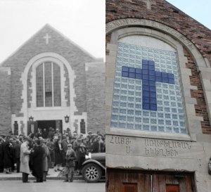 The photo on the left is from 1931 (courtesy of Wayne State University) and the photo on the right is what it looks like today. 