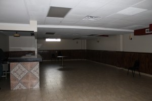 The basement. Now one of the few rooms that have been renovated, the use is still the same! A gathering room and it is rented out for smaller parties. 